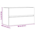 Badkamerwandkast 80X38,5X45 Cm Bewerkt Hout Betongrijs Oud Hout