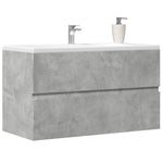 Badkamerwandkast 80X38,5X45 Cm Bewerkt Hout Betongrijs Oud Hout
