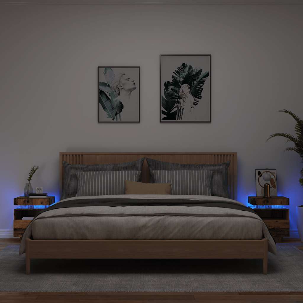 Nachtkastje Met Led-Verlichting 40X39X48,5 Cm Kleur