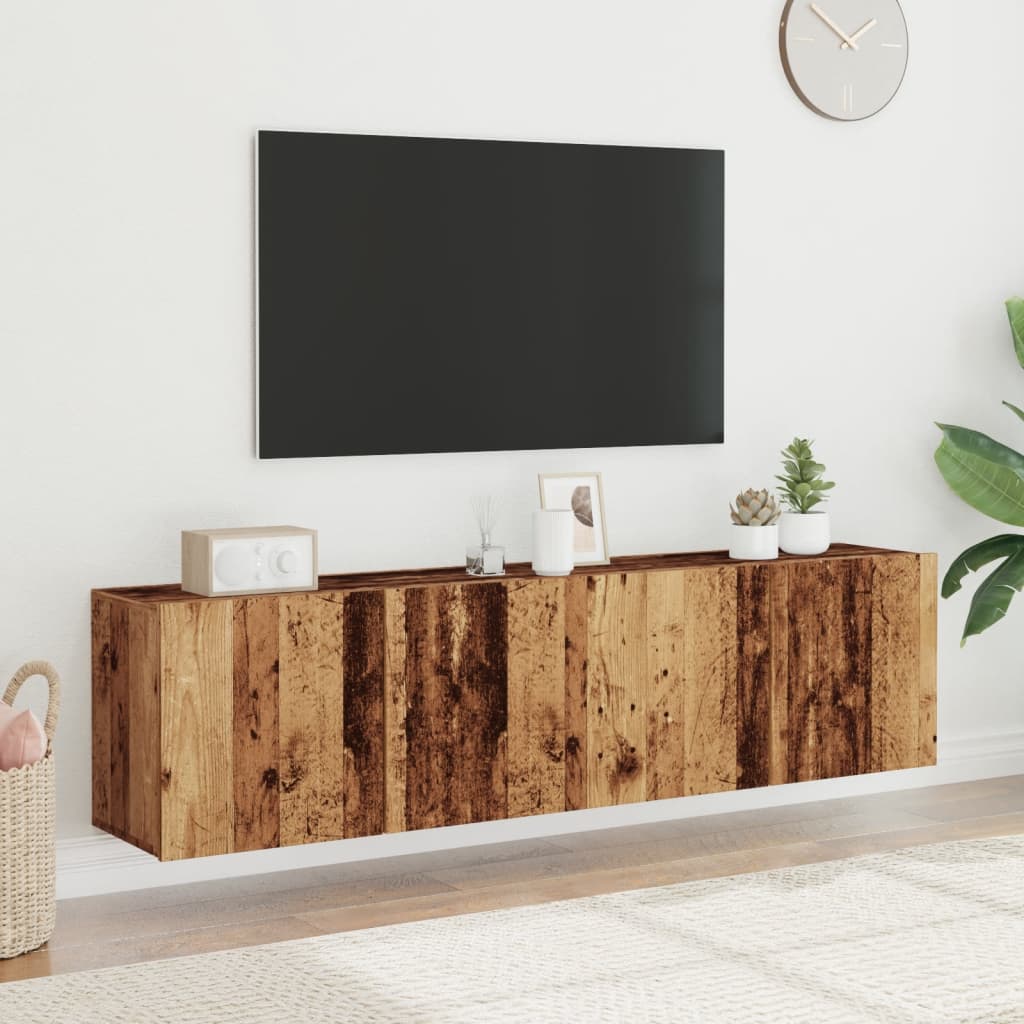 Tv-Meubels 2 St Wandgemonteerd 80X30X41 Cm Oud Houtkleurig