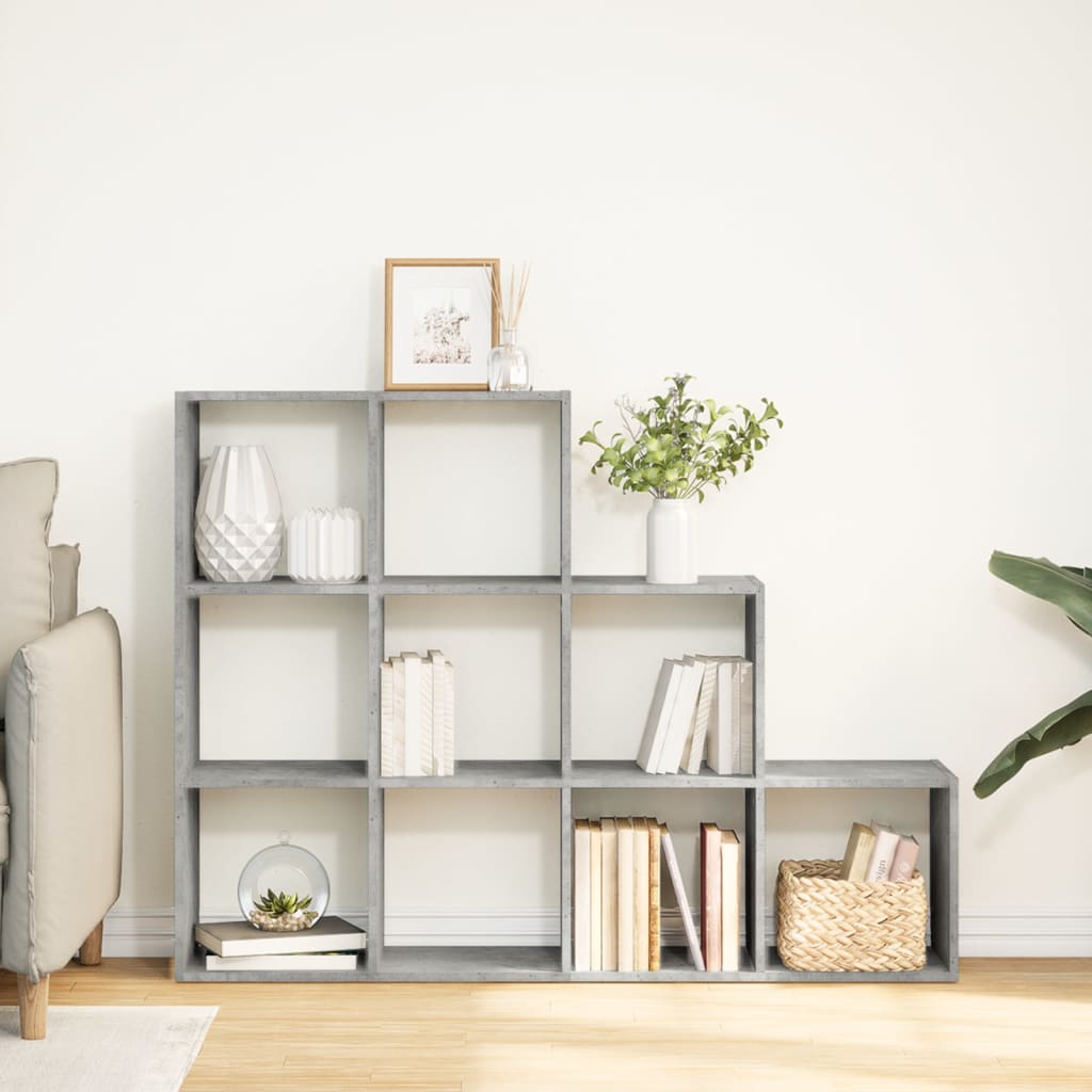Kamerscherm / Boekenkast 3-Laags 137,5X29X103,5 Cm Hout Grijs Betongrijs