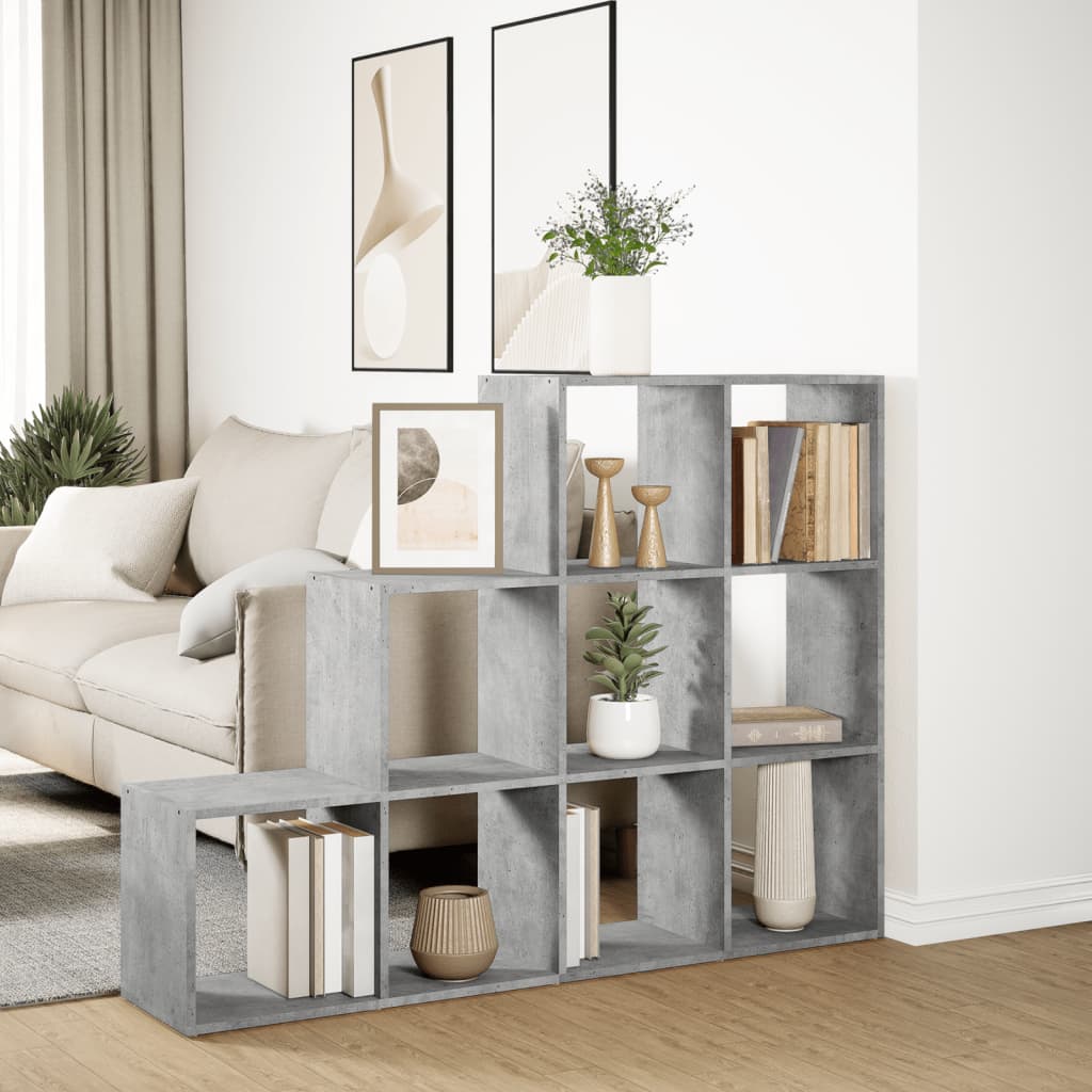 Kamerscherm / Boekenkast 3-Laags 137,5X29X103,5 Cm Hout Grijs Betongrijs