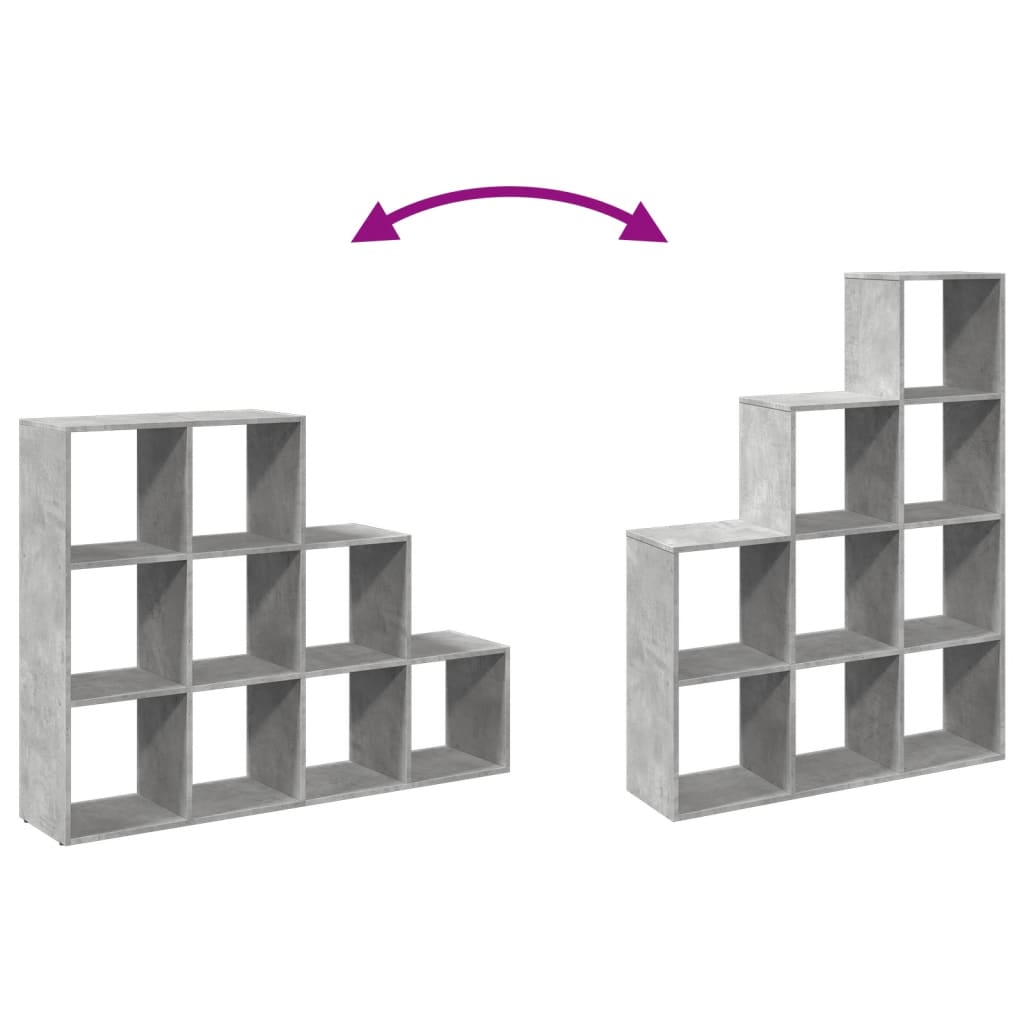 Kamerscherm / Boekenkast 3-Laags 137,5X29X103,5 Cm Hout Grijs Betongrijs