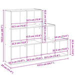 Kamerscherm / Boekenkast 3-Laags 137,5X29X103,5 Cm Hout Grijs Betongrijs