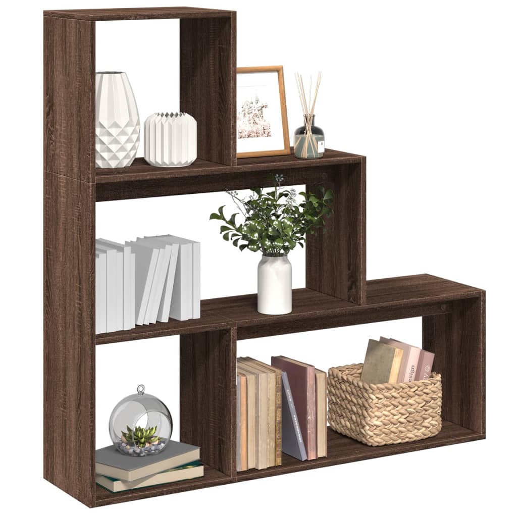 Kamerscherm / Boekenkast 4-Laags 143,5X29X143,5 Cm Hout Grijs