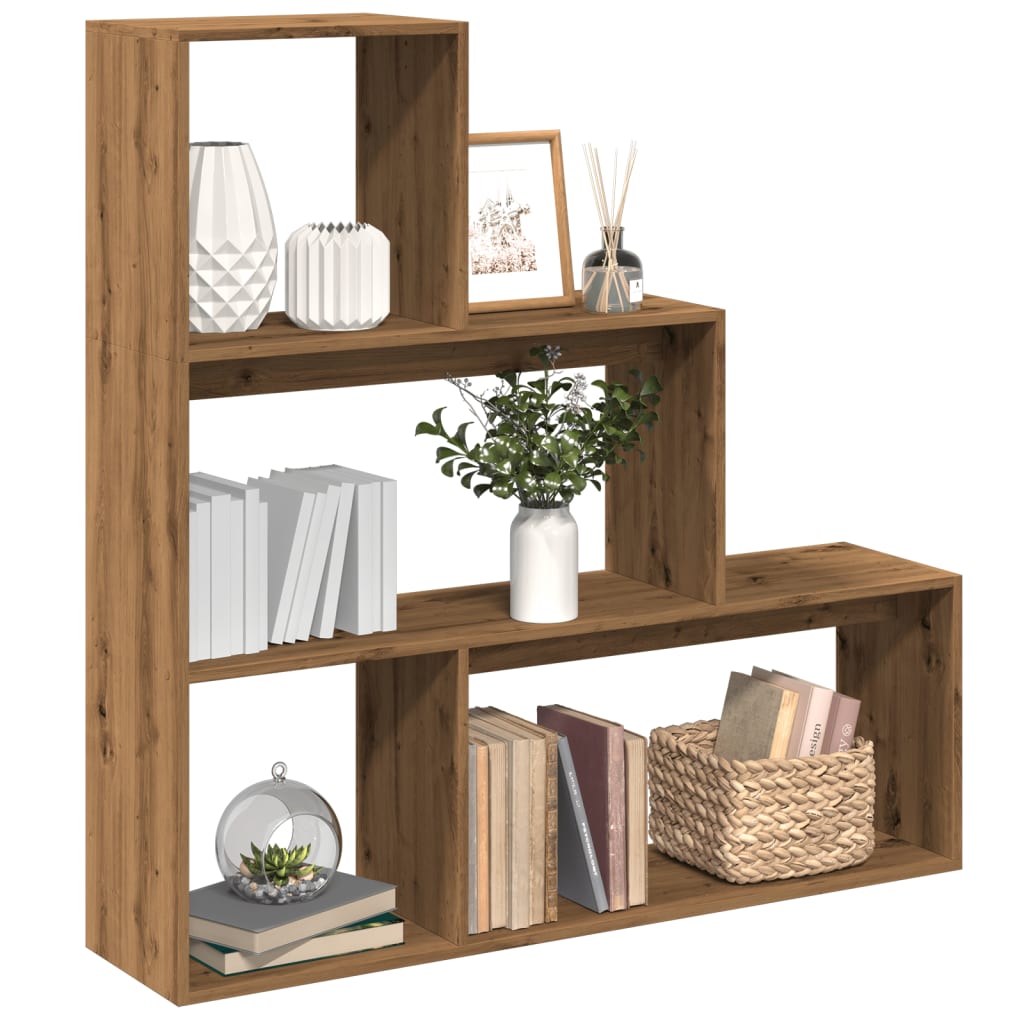 Kamerscherm / Boekenkast 4-Laags 143,5X29X143,5 Cm Hout Grijs