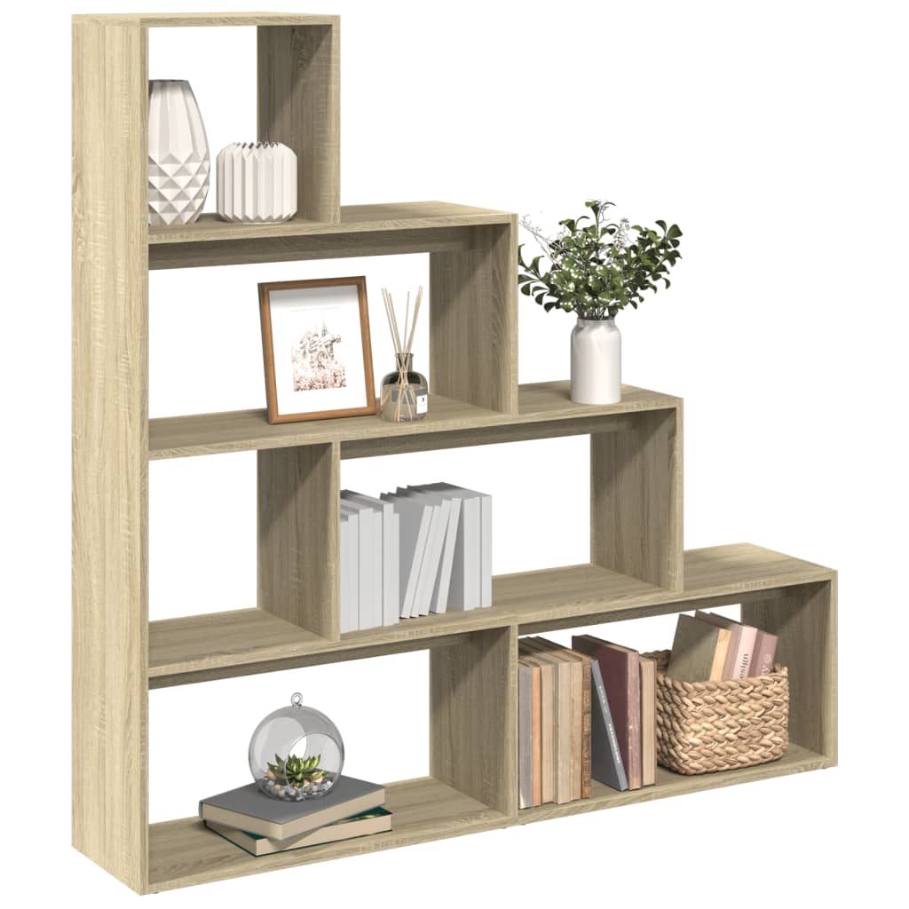 Kamerscherm / Boekenkast 4-Laags 143,5X29X143,5 Cm Hout Grijs
