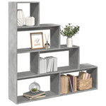 Kamerscherm / Boekenkast 4-Laags 143,5X29X143,5 Cm Hout Grijs