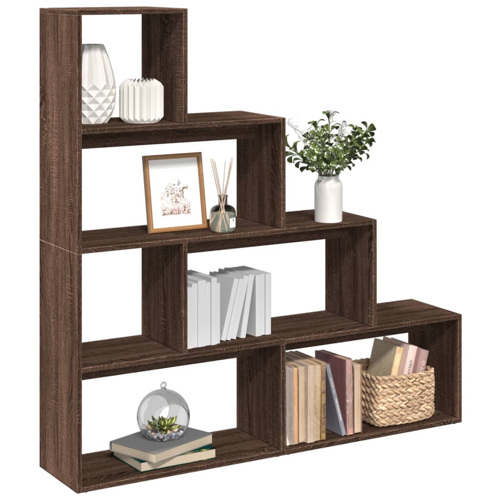 Kamerscherm / Boekenkast 4-Laags 143,5X29X143,5 Cm Hout Grijs