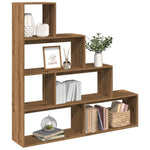 Kamerscherm / Boekenkast 4-Laags 143,5X29X143,5 Cm Hout Grijs