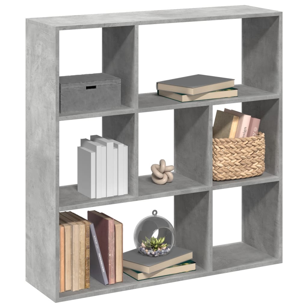 Boekenkast 132X29X141,5 Cm Bewerkt Hout Betongrijs