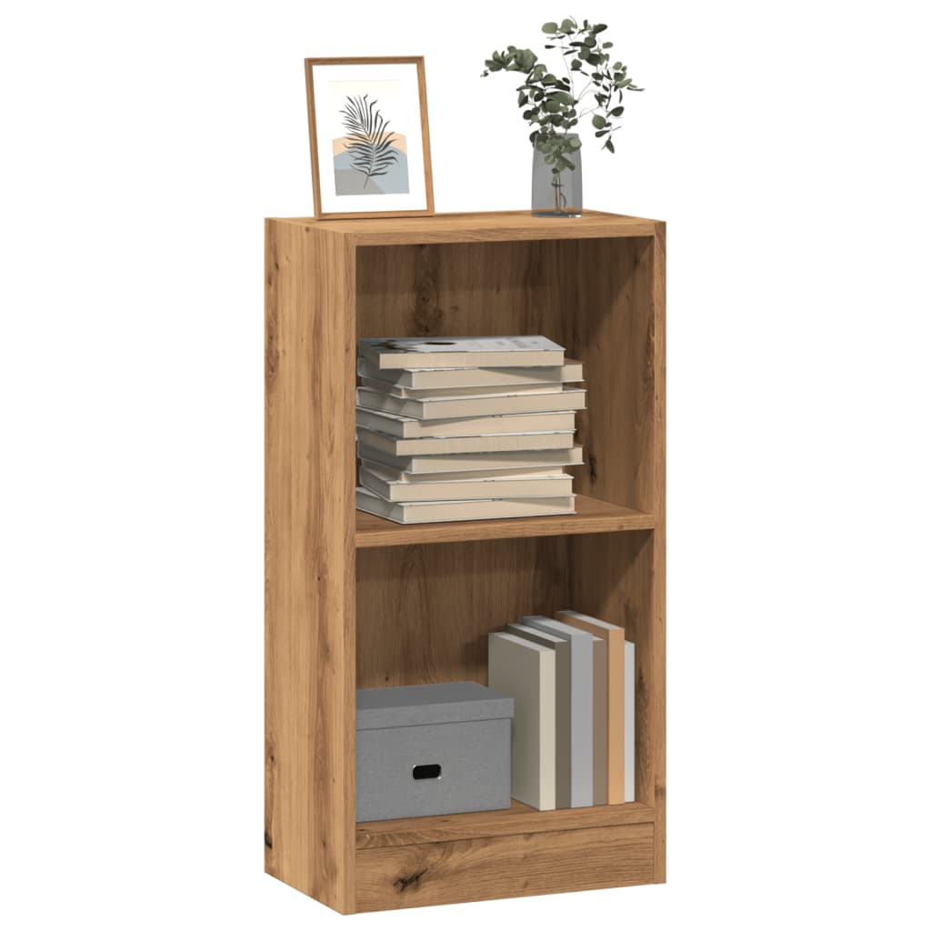 Boekenkast 60X24X Bewerkt Hout Artisanaal Kleurig Eiken