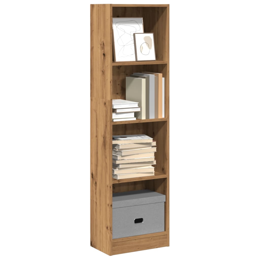 Boekenkast 60X24X Bewerkt Hout Artisanaal Kleurig Eiken