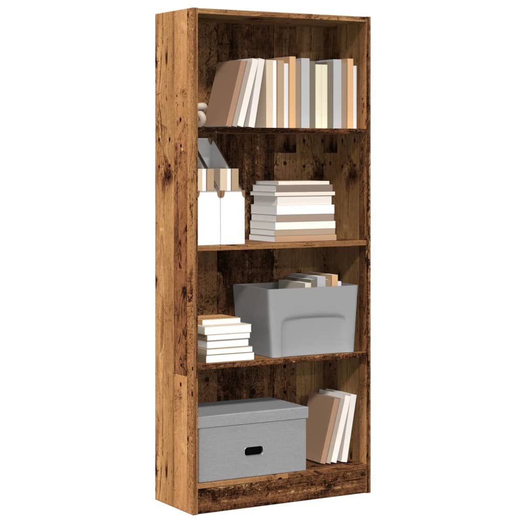 Boekenkast 80X24X Bewerkt Hout Kleurig Oud Hout