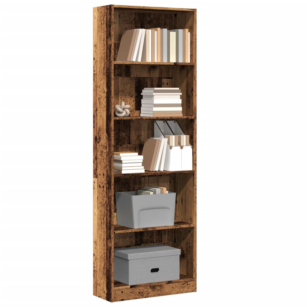 Boekenkast 80X24X Bewerkt Hout Kleurig Oud Hout