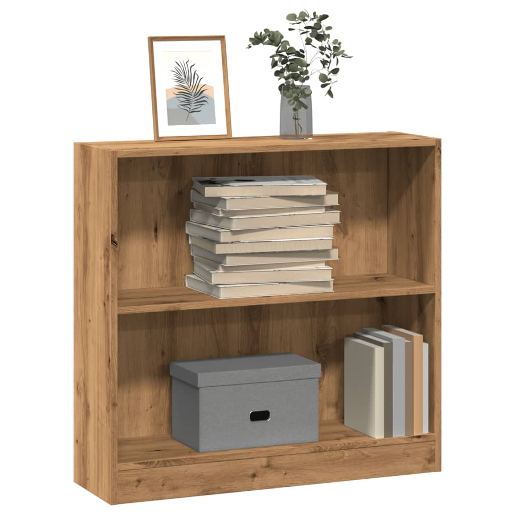 Boekenkast 60X24X Bewerkt Hout Artisanaal Kleurig Eiken