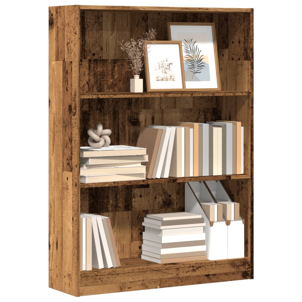 Boekenkast 80X24X Bewerkt Hout Kleurig Oud Hout