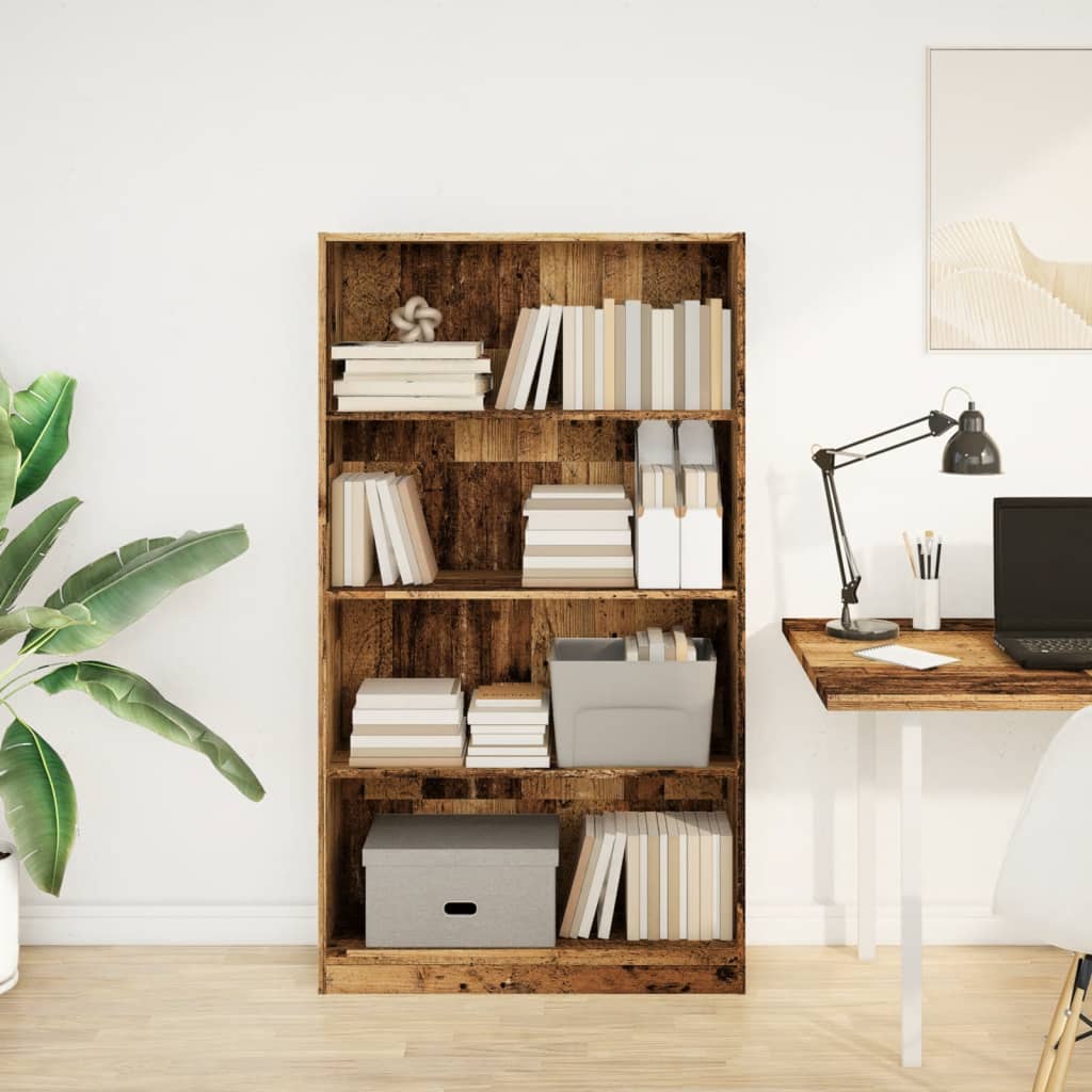 Boekenkast 80X24X Bewerkt Hout Kleurig Oud Hout