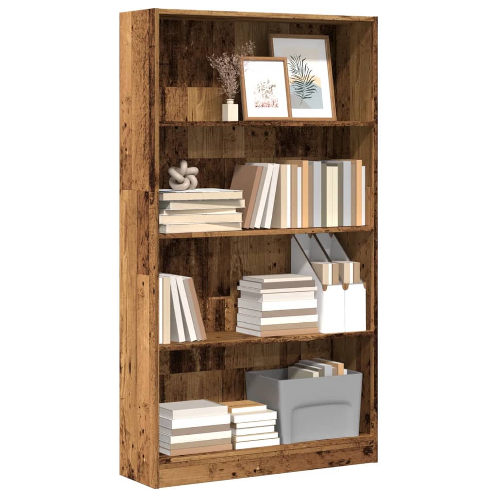 Boekenkast 80X24X Bewerkt Hout Kleurig Oud Hout