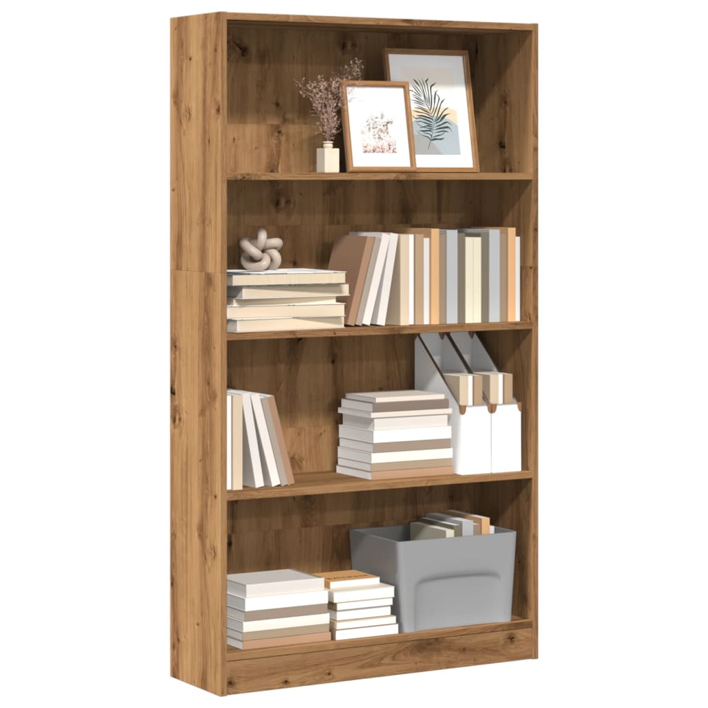 Boekenkast 60X24X Bewerkt Hout Artisanaal Kleurig Eiken