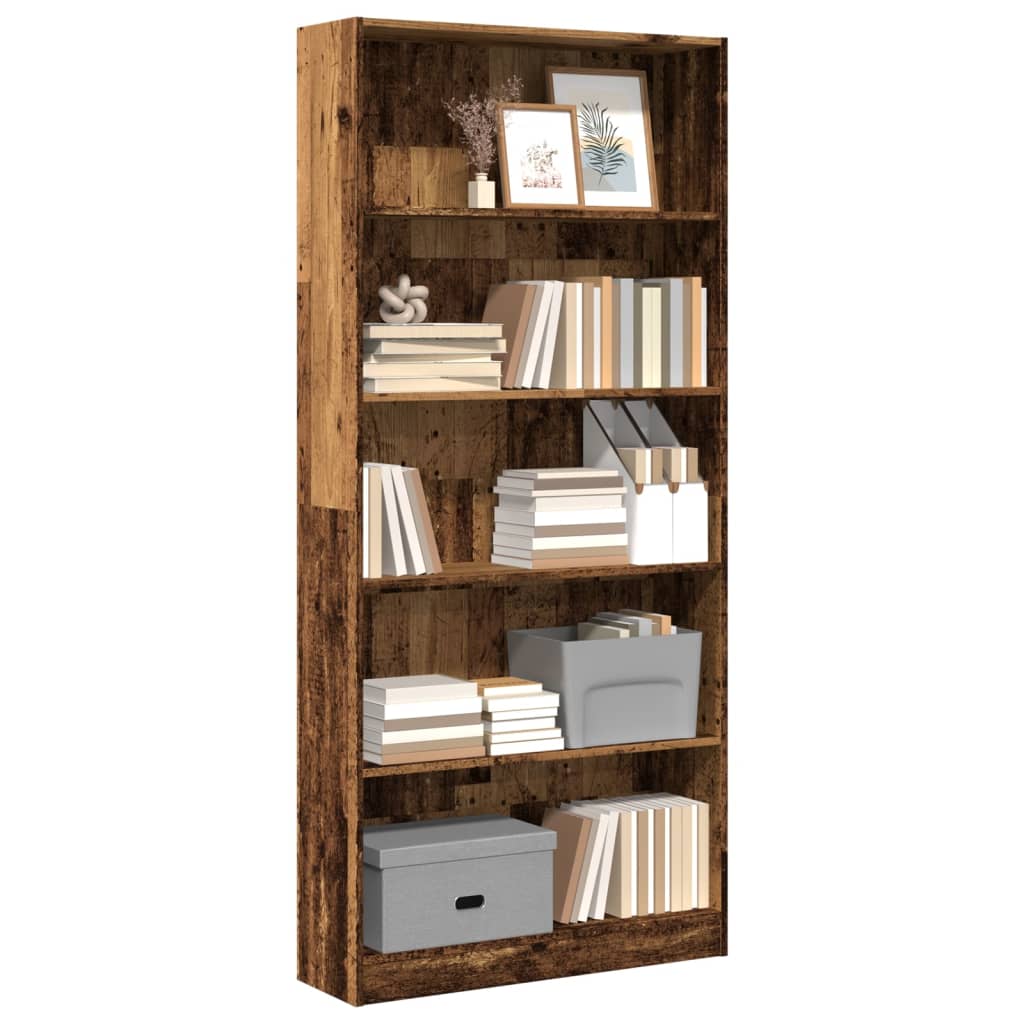 Boekenkast 80X24X Bewerkt Hout Kleurig Oud Hout