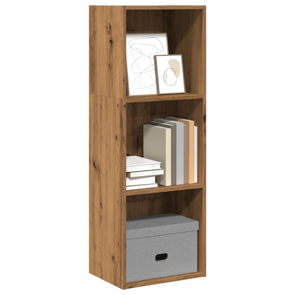 Boekenkast 80X30X Bewerkt Hout Artisanaal Eikenkleurig Artisian Oak