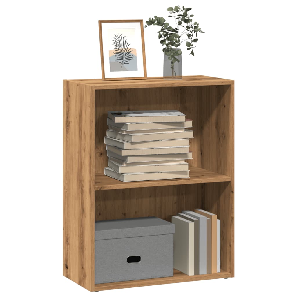 Boekenkast 80X30X Bewerkt Hout Artisanaal Eikenkleurig Artisian Oak