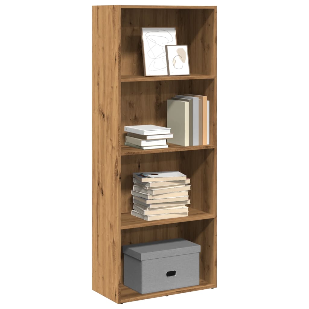 Boekenkast 80X30X Bewerkt Hout Artisanaal Eikenkleurig Artisian Oak