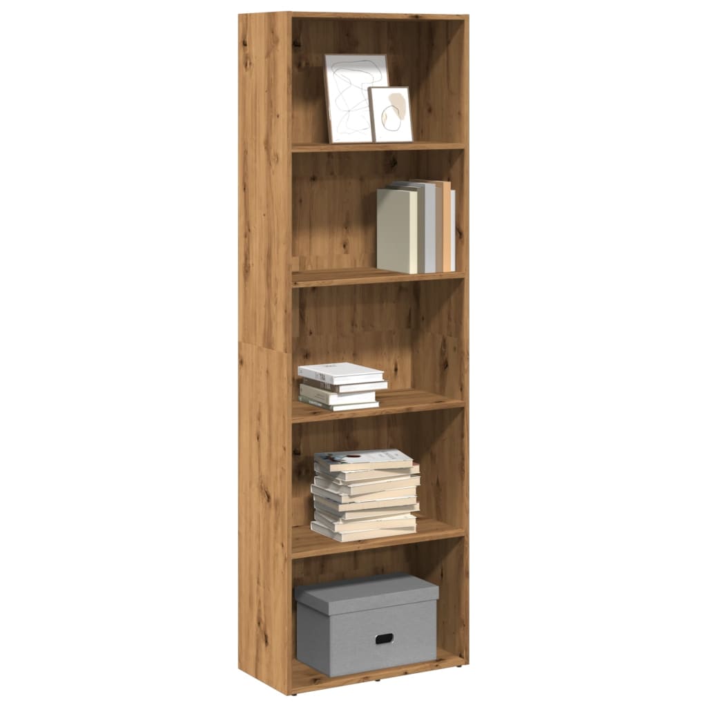 Boekenkast 80X30X Bewerkt Hout Artisanaal Eikenkleurig Artisian Oak