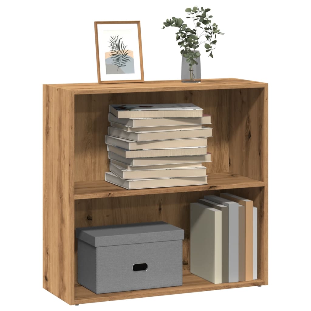 Boekenkast 80X30X Bewerkt Hout Artisanaal Eikenkleurig Artisian Oak