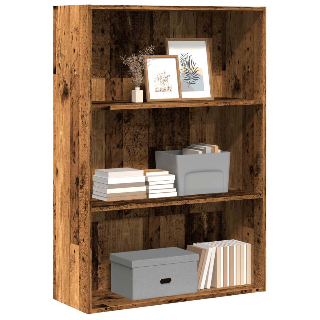 Boekenkast 80X30X Bewerkt Hout Kleurig Oud Hout