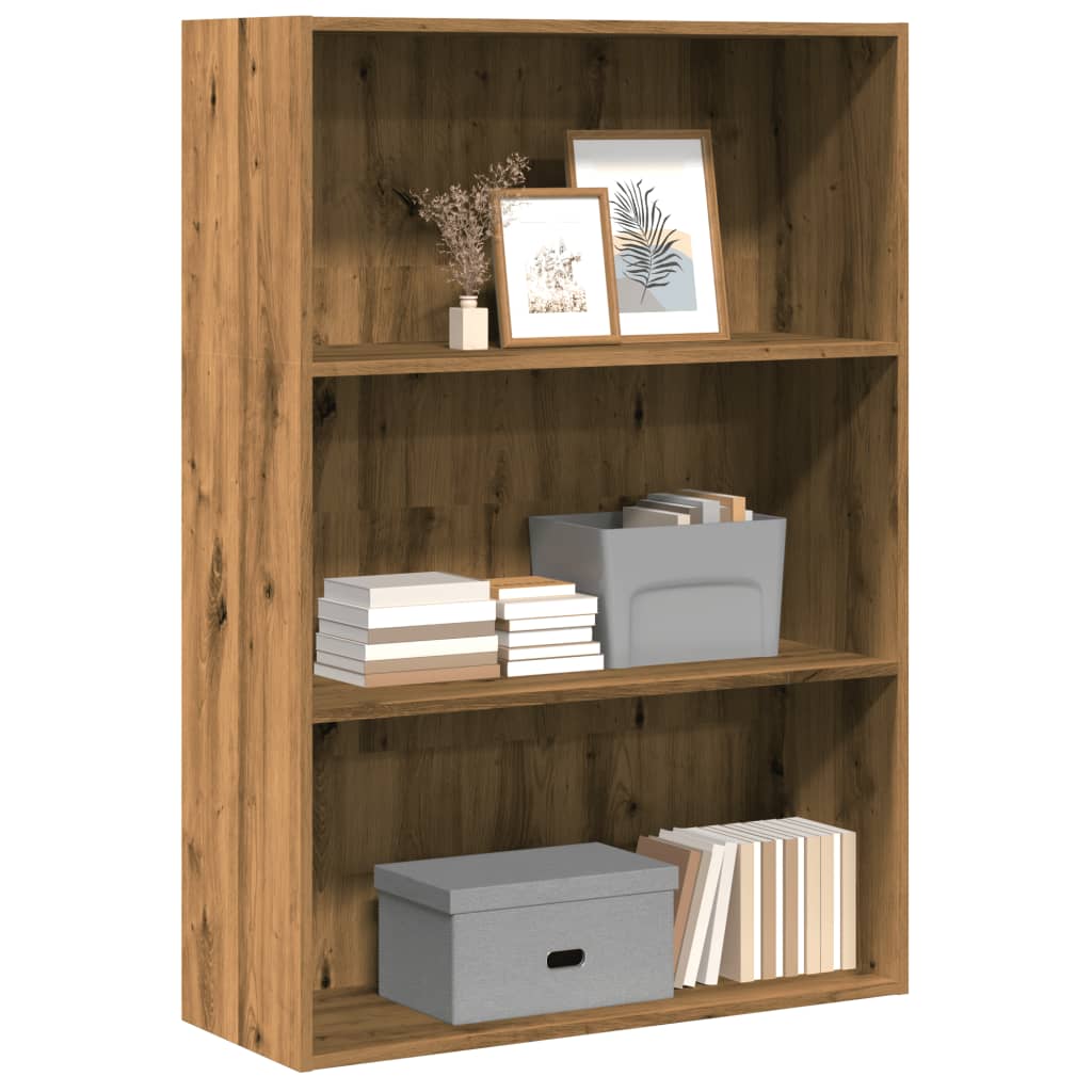 Boekenkast 80X30X Bewerkt Hout Artisanaal Eikenkleurig Artisian Oak