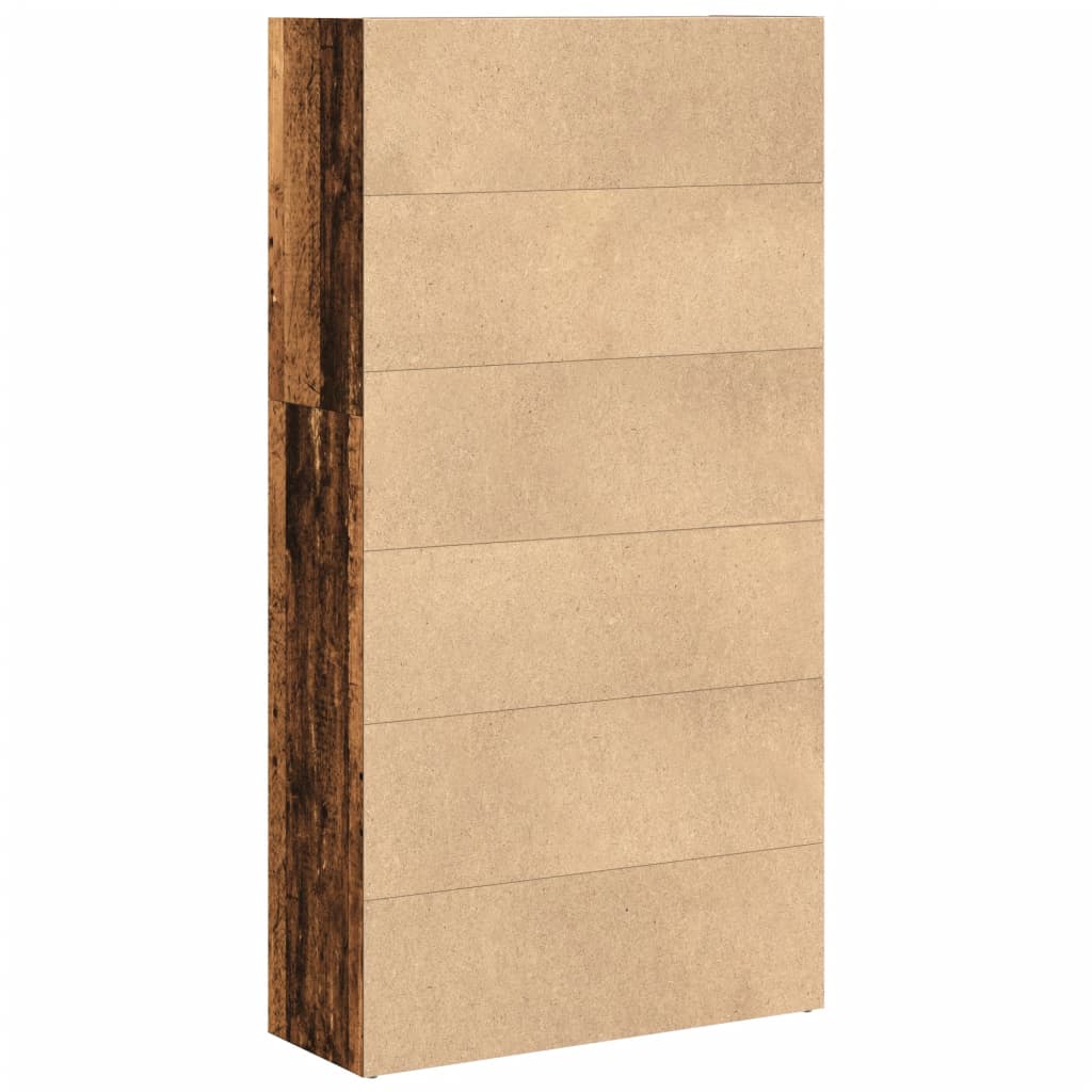 Boekenkast 80X30X Bewerkt Hout Kleurig Oud Hout