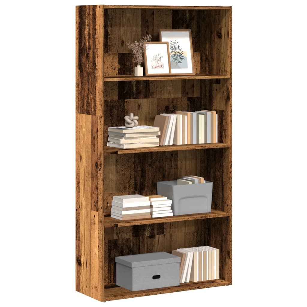 Boekenkast 80X30X Bewerkt Hout Kleurig Oud Hout