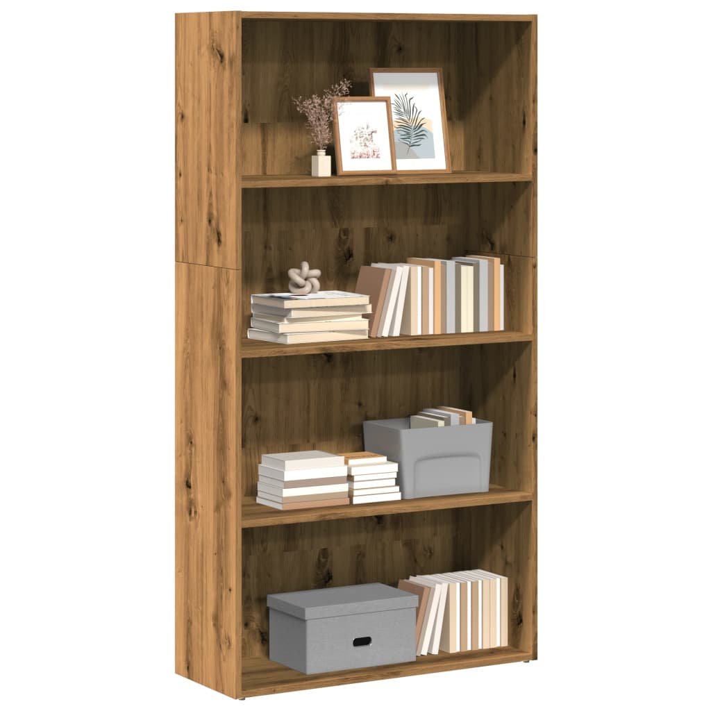 Boekenkast 80X30X Bewerkt Hout Artisanaal Eikenkleurig Artisian Oak