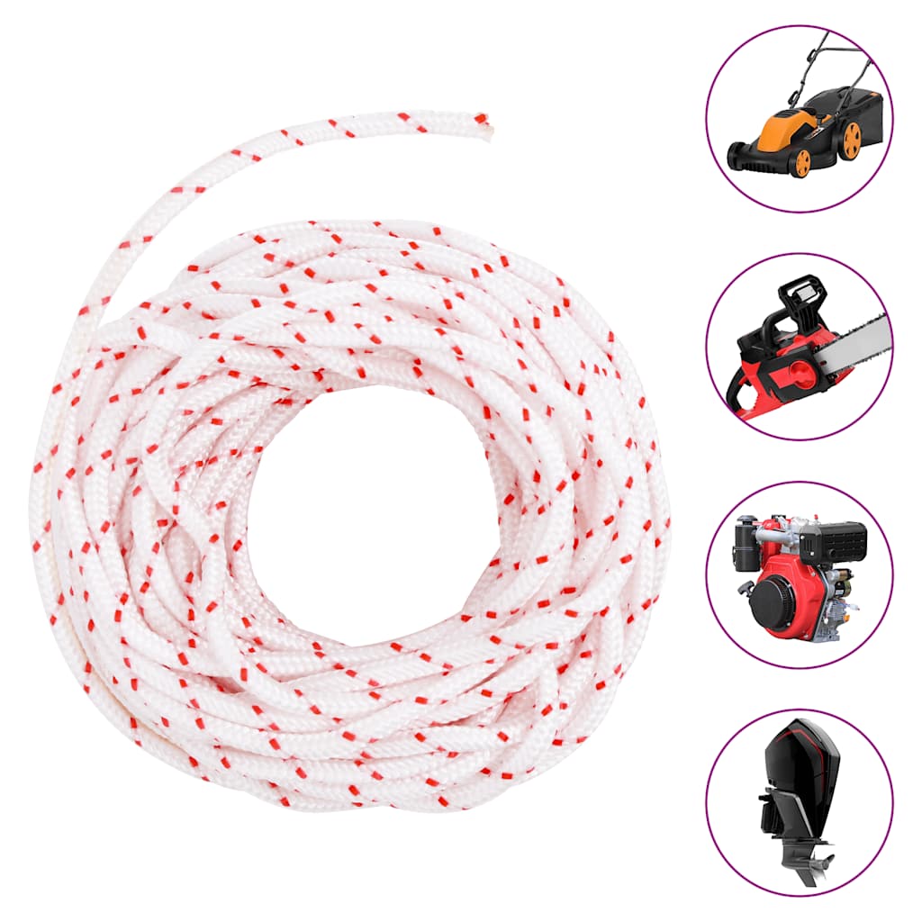 Trekkoord Startkoord Wit En Rood Ø 10 M Nylon