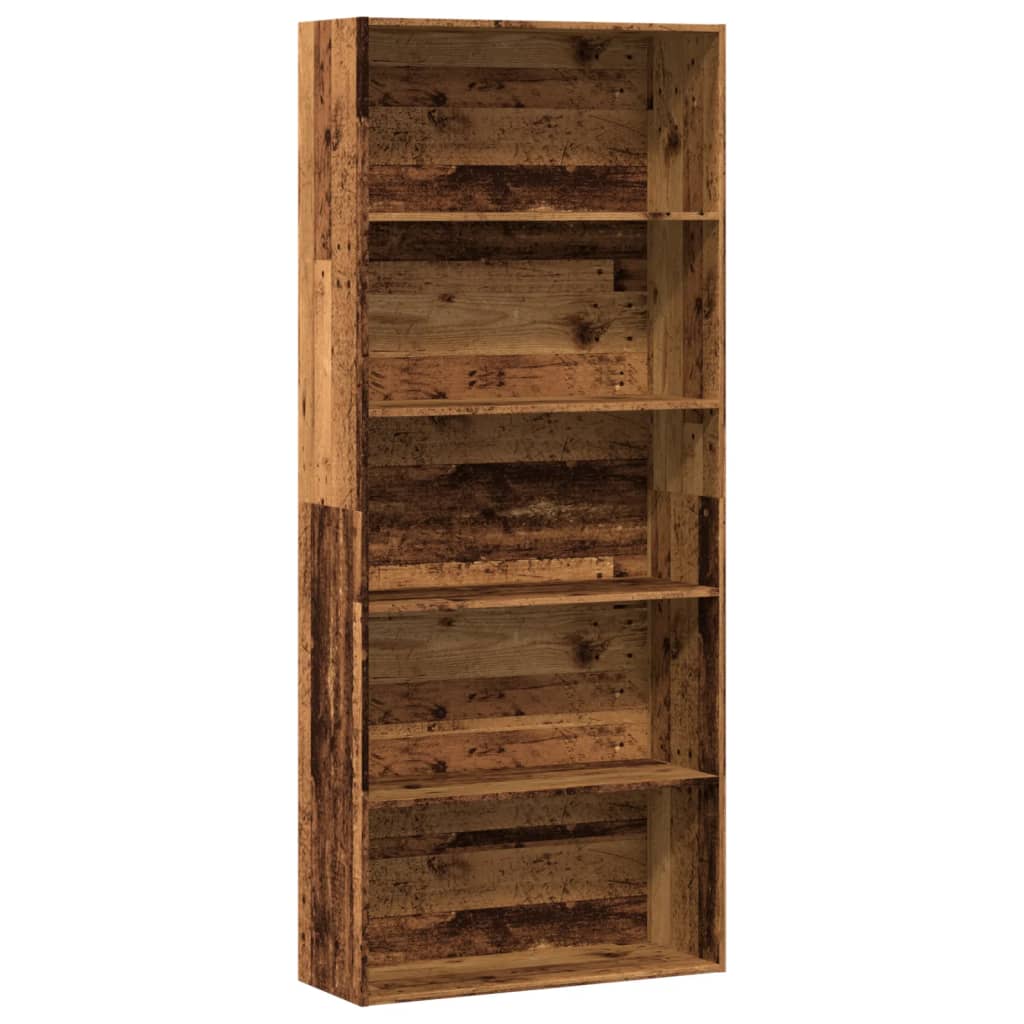 Boekenkast 80X30X Bewerkt Hout Kleurig Oud Hout