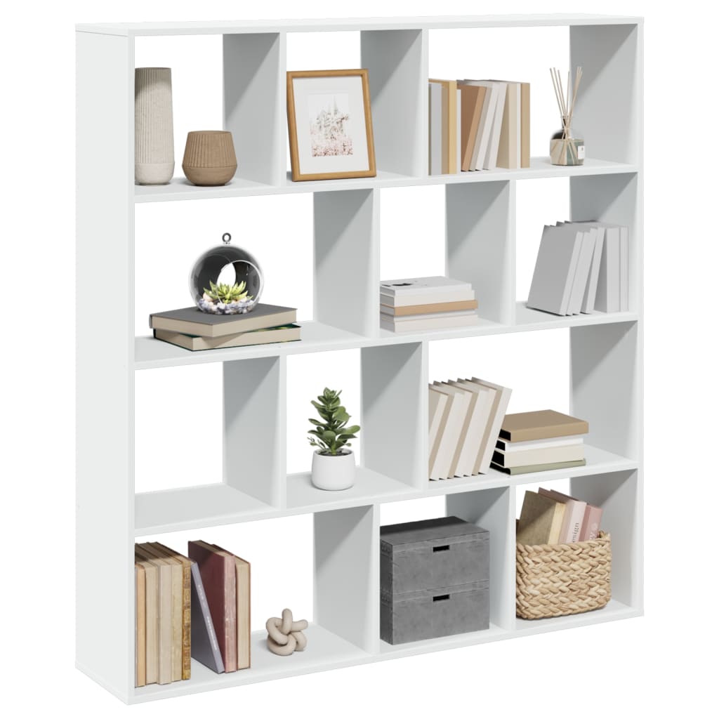 Boekenkast 132X29X141,5 Cm Bewerkt Hout Wit