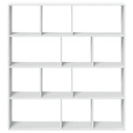 Boekenkast 132X29X141,5 Cm Bewerkt Hout Wit