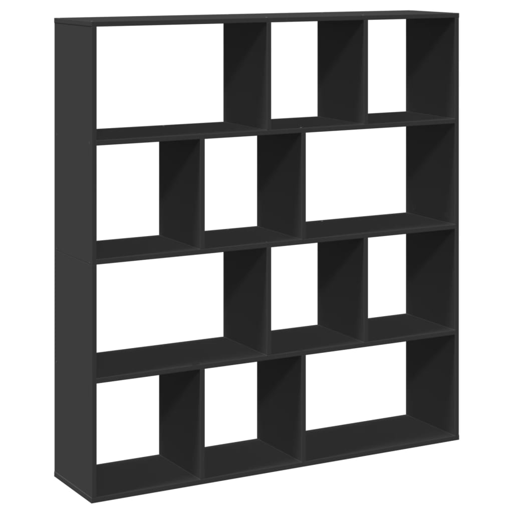 Boekenkast 132X29X141,5 Cm Bewerkt Hout Zwart