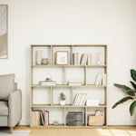 Boekenkast 132X29X141,5 Cm Bewerkt Hout Kleurig Sonoma Eiken