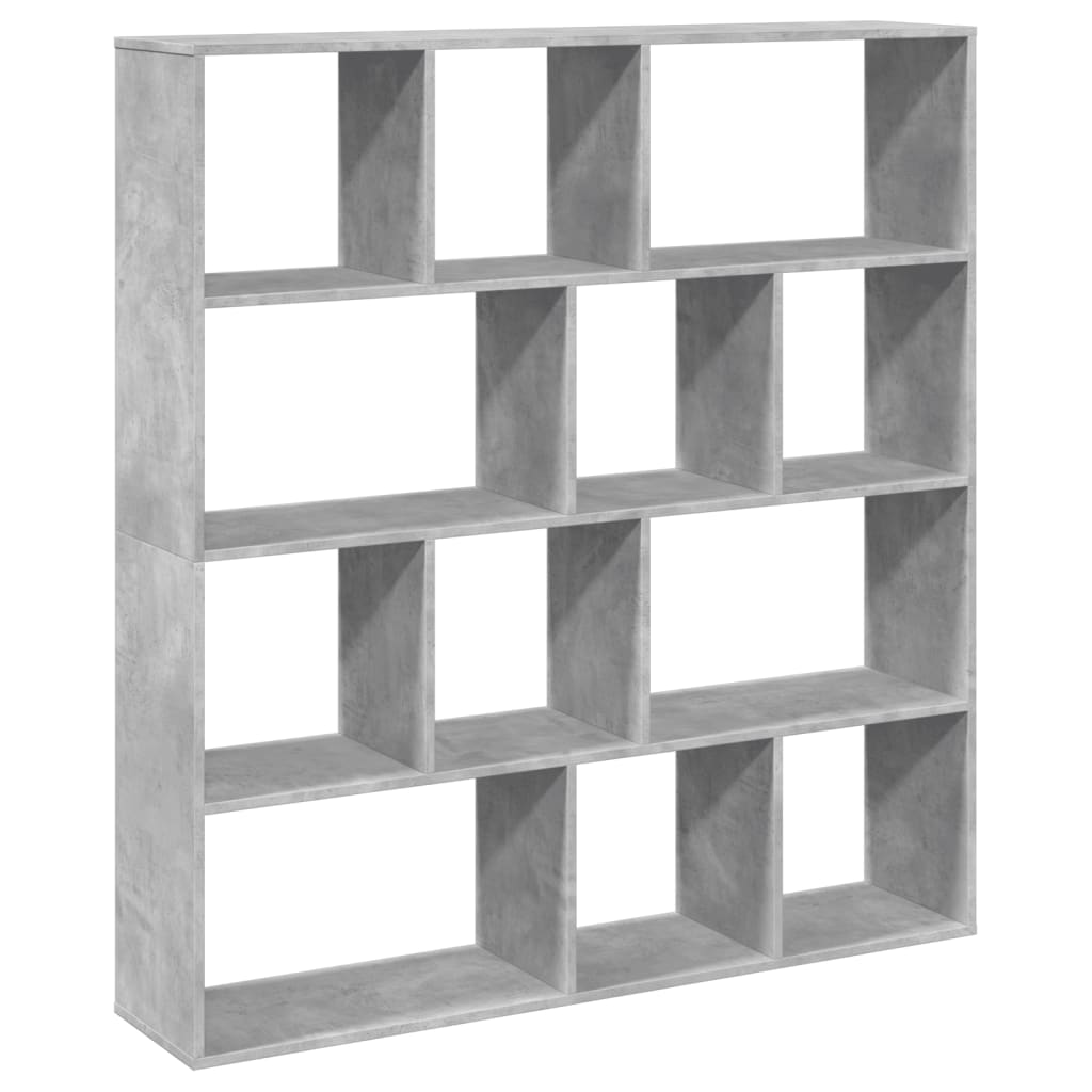 Boekenkast 132X29X141,5 Cm Bewerkt Hout Betongrijs