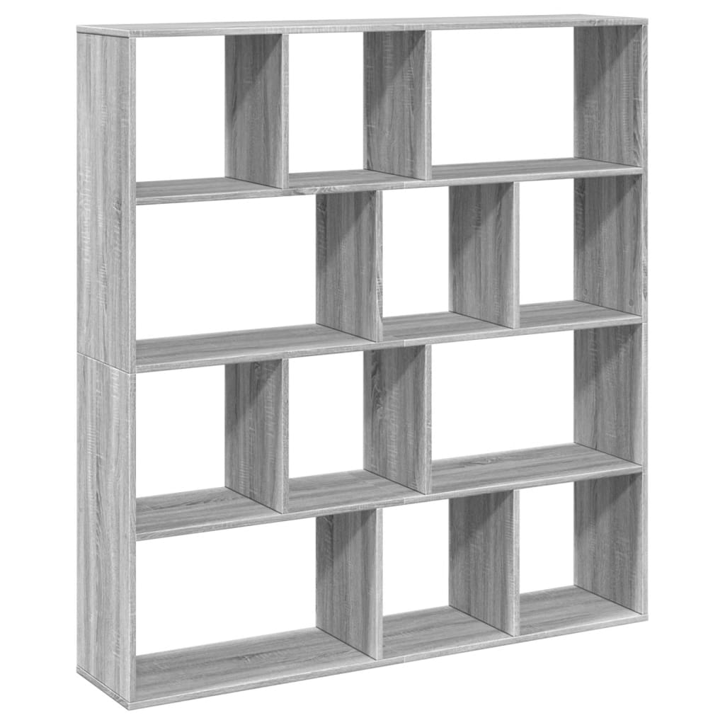 Boekenkast 132X29X141,5 Cm Bewerkt Hout Eiken Grijs Sonoma