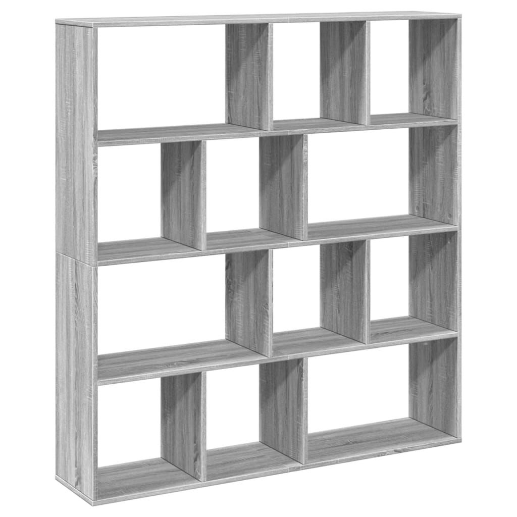 Boekenkast 132X29X141,5 Cm Bewerkt Hout Eiken Grijs Sonoma