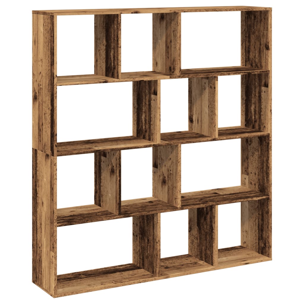 Boekenkast 132X29X141,5 Cm Bewerkt Hout Kleurig Oud Hout