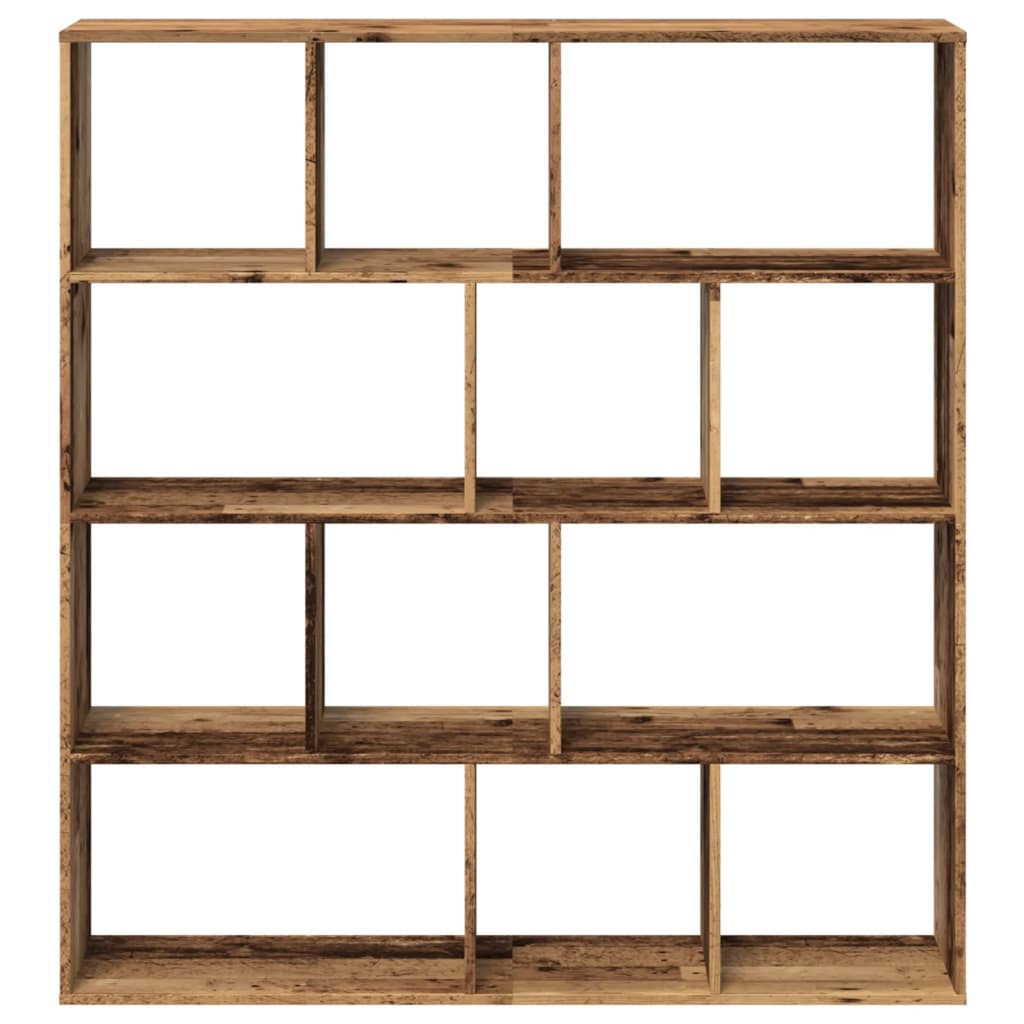 Boekenkast 132X29X141,5 Cm Bewerkt Hout Kleurig Oud Hout