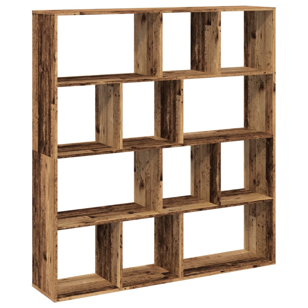 Boekenkast 132X29X141,5 Cm Bewerkt Hout Kleurig Oud Hout