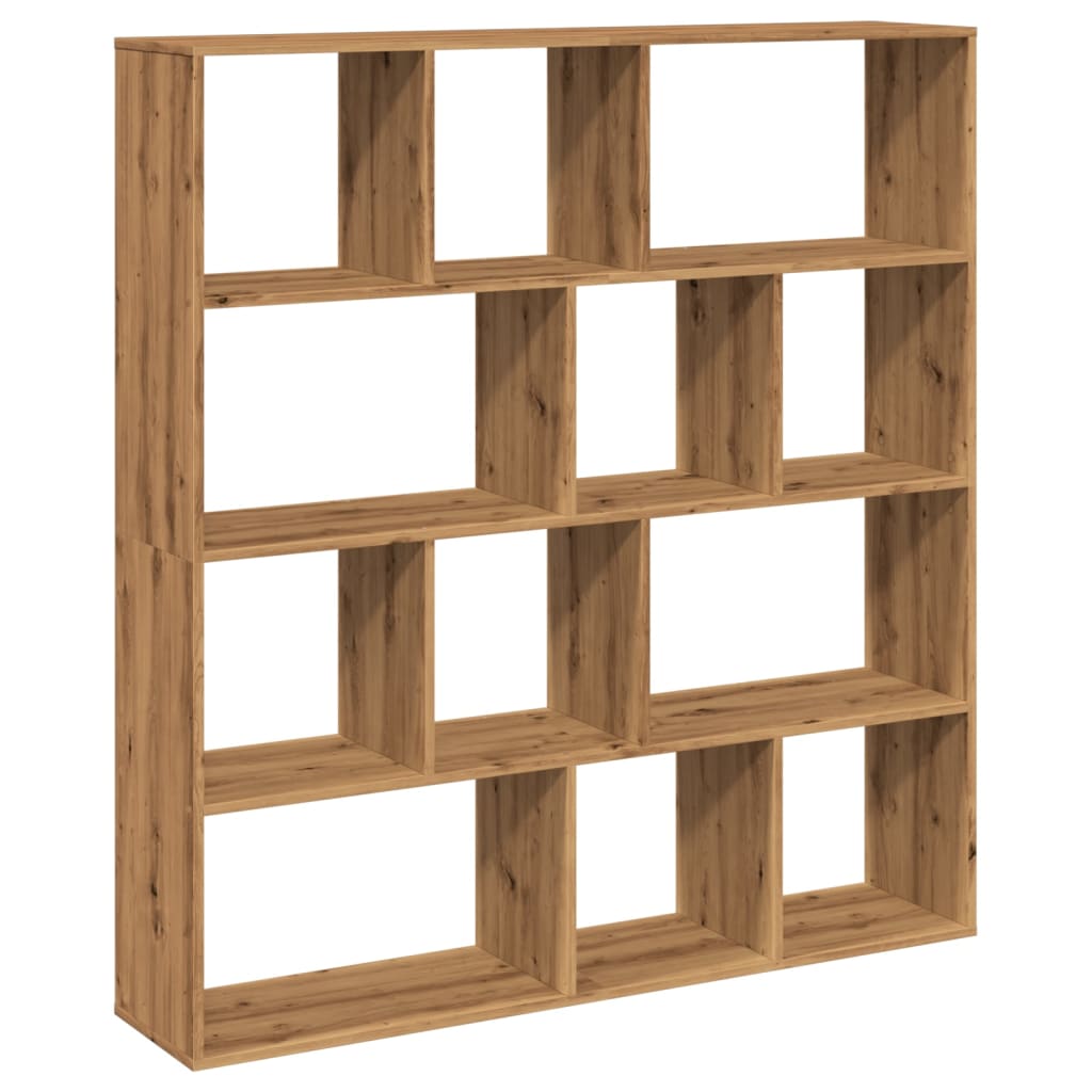 Boekenkast 132X29X141,5 Cm Bewerkt Hout Artisanaal Eikenkleur Artisian Oak