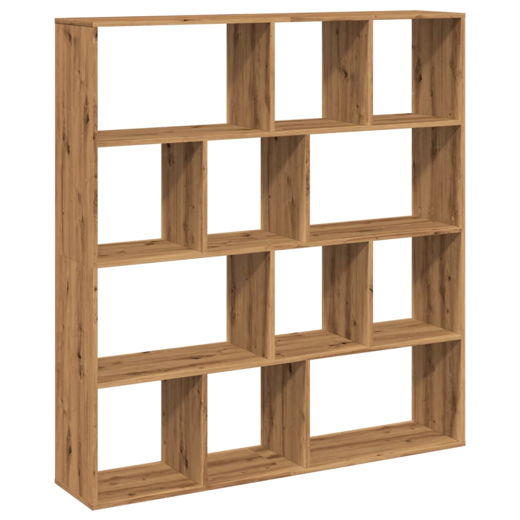 Boekenkast 132X29X141,5 Cm Bewerkt Hout Artisanaal Eikenkleur Artisian Oak