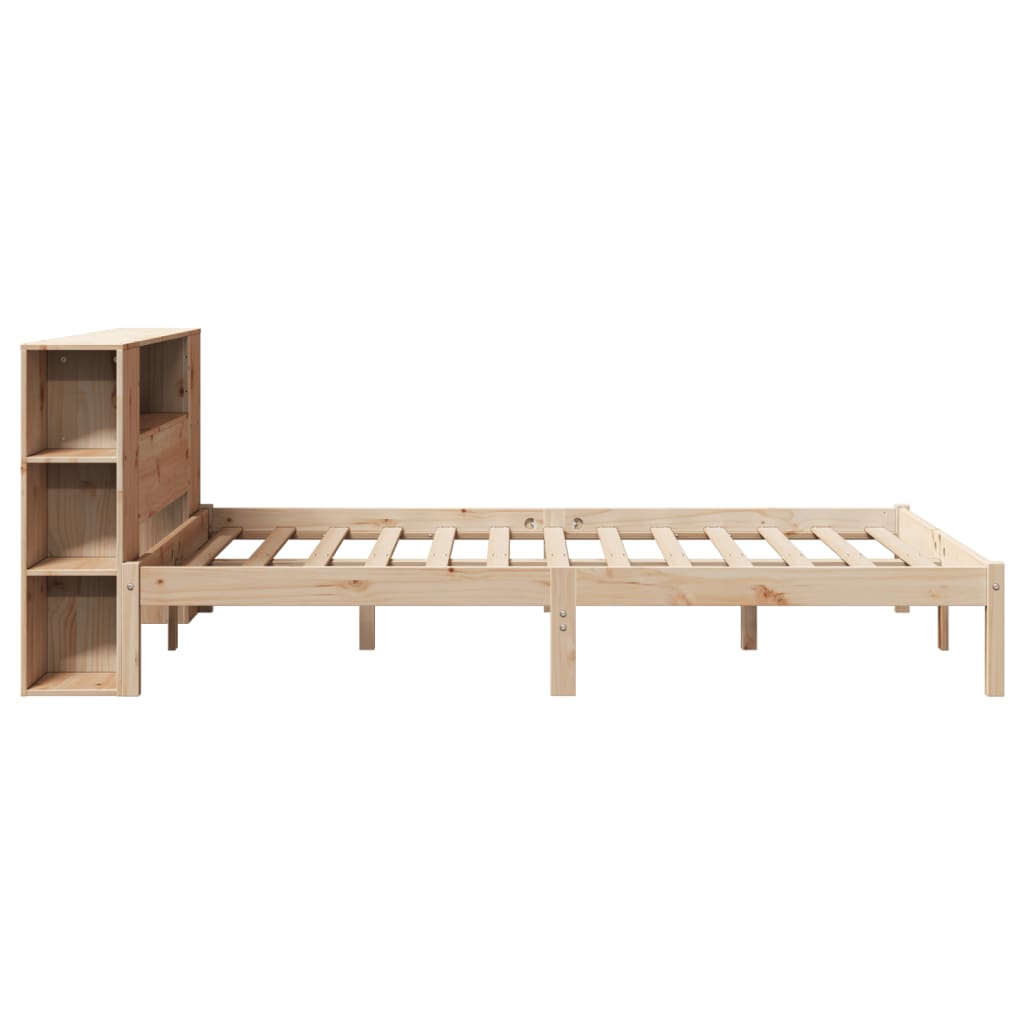 Bed Met Boekenkast Zonder Matras Massief Grenenhout